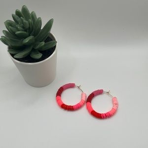 Early Valentine's Clay Bead Earrings, NWOT